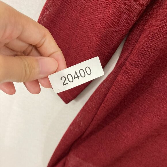 Michael Michael Kors 1X Dark Red Open Front Long Light Cardigan Office Preppy - Picture 9 of 9